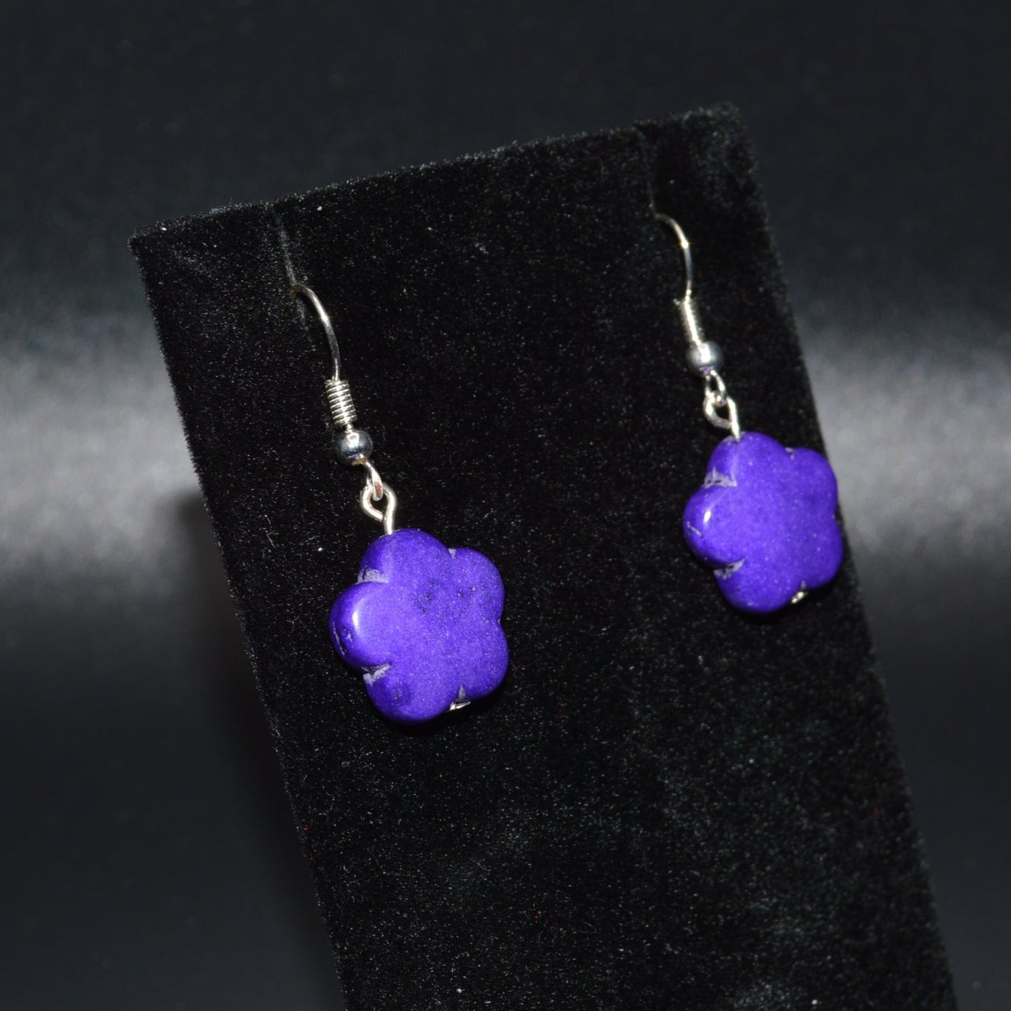 Resin Flower Earrings (Purple)