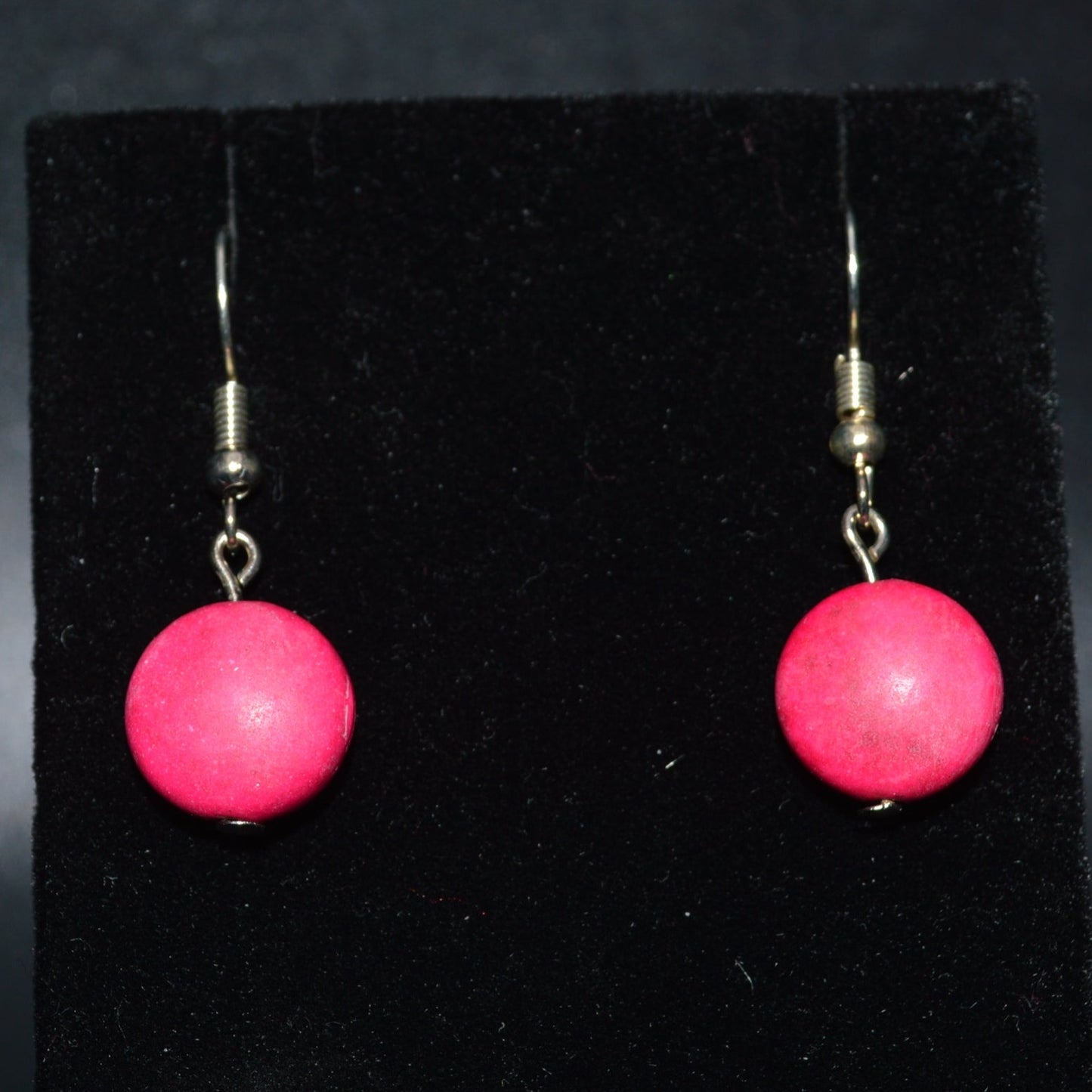 Resin Round Earrings (Pink)