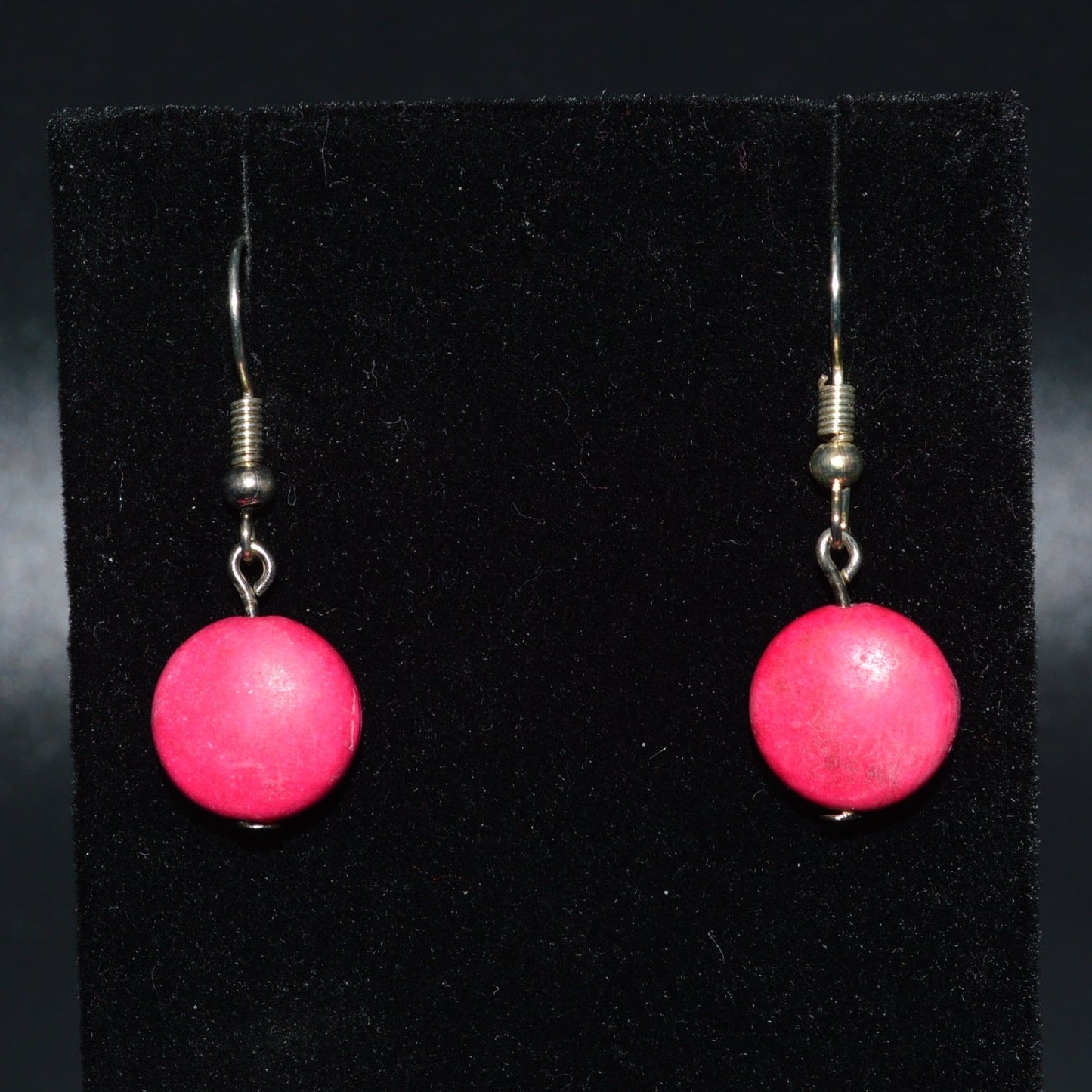 Resin Round Earrings (Pink)