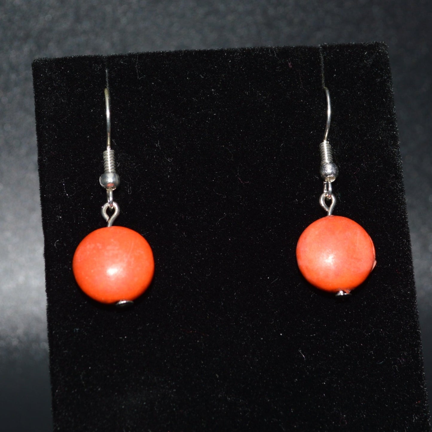 Resin Round Earrings (Orange)