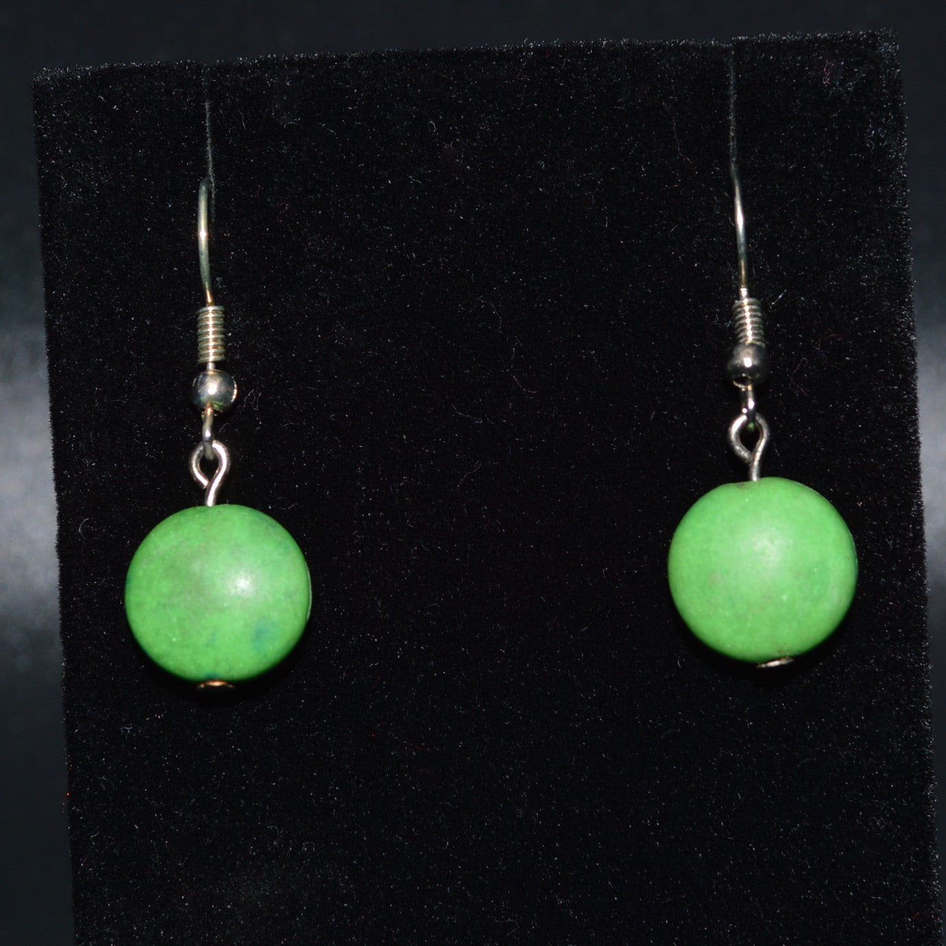 Resin Round Earrings (Green)