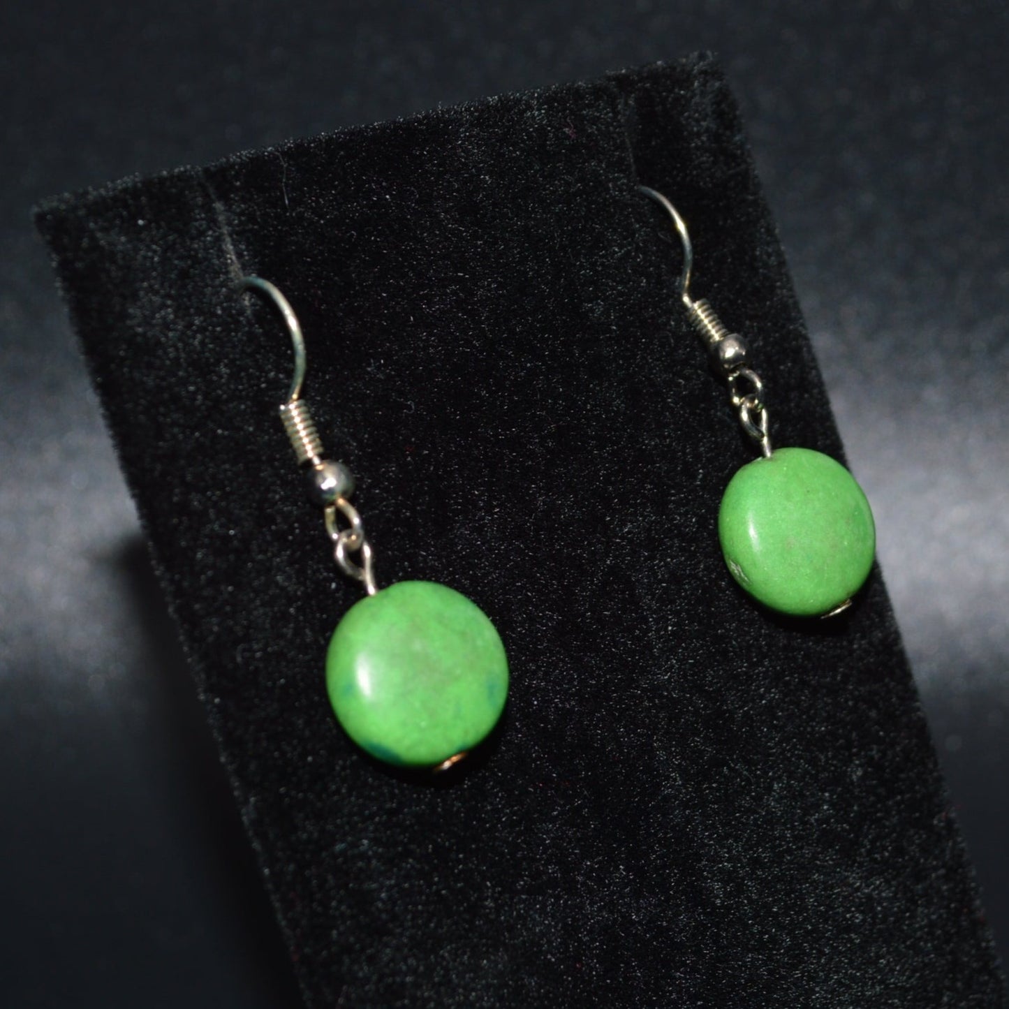 Resin Round Earrings (Green)