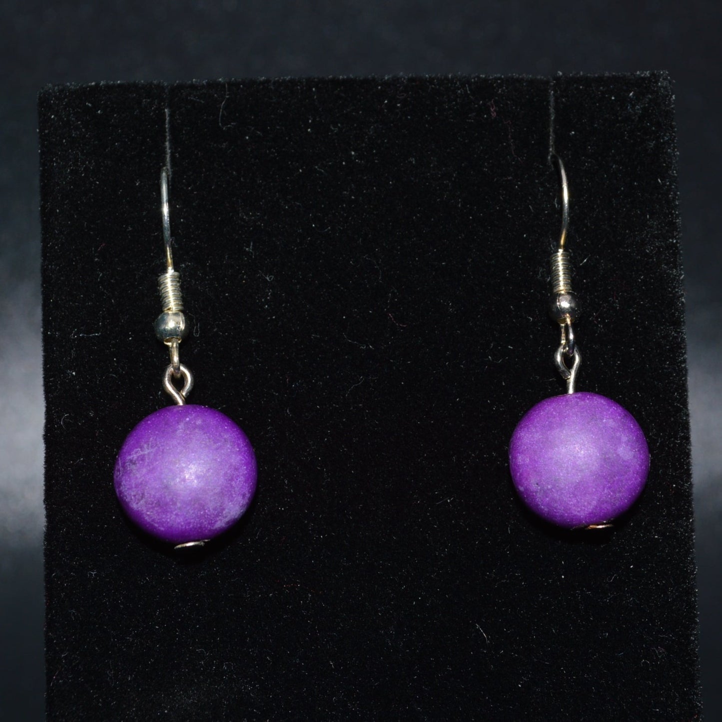 Resin Round Earrings (Purple)