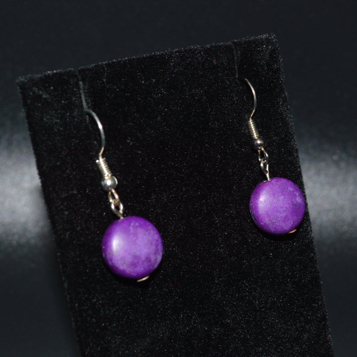 Resin Round Earrings (Purple)