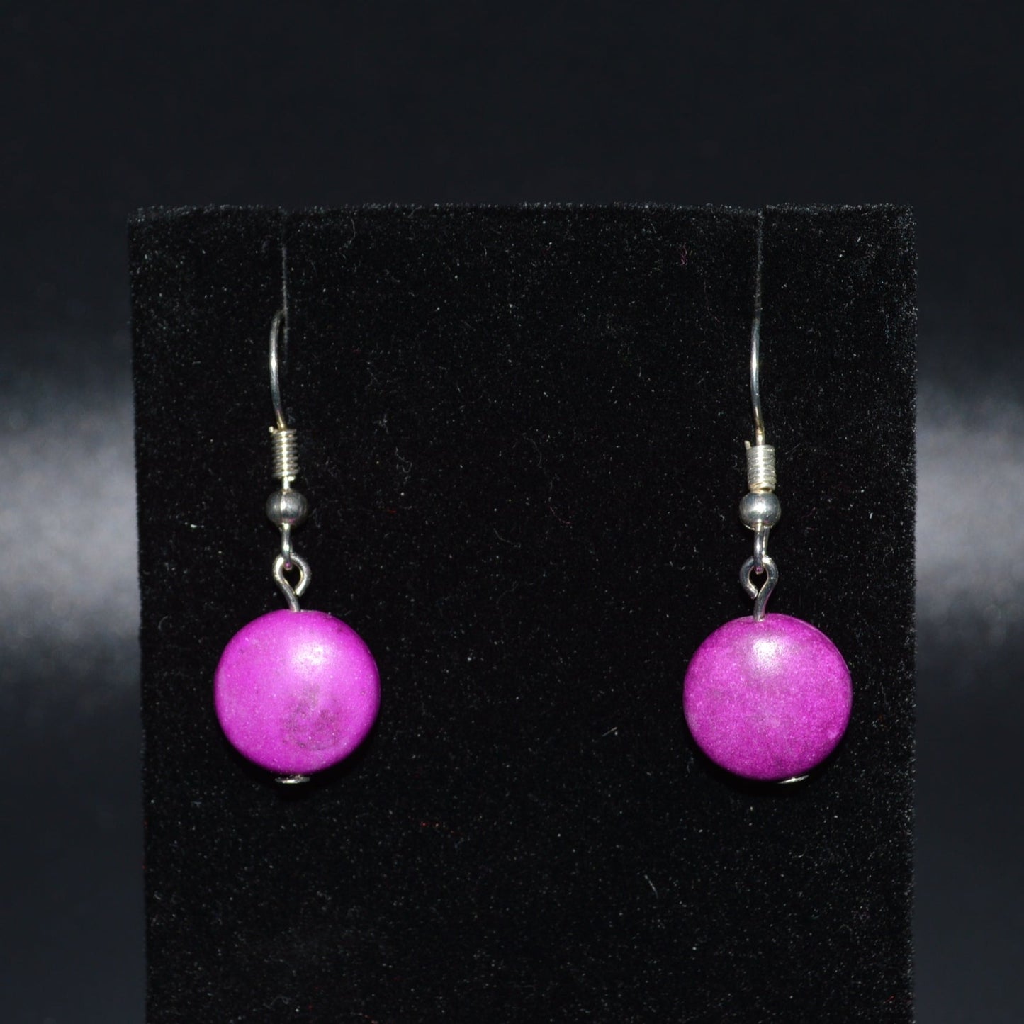 Resin Round Earrings (Violet)