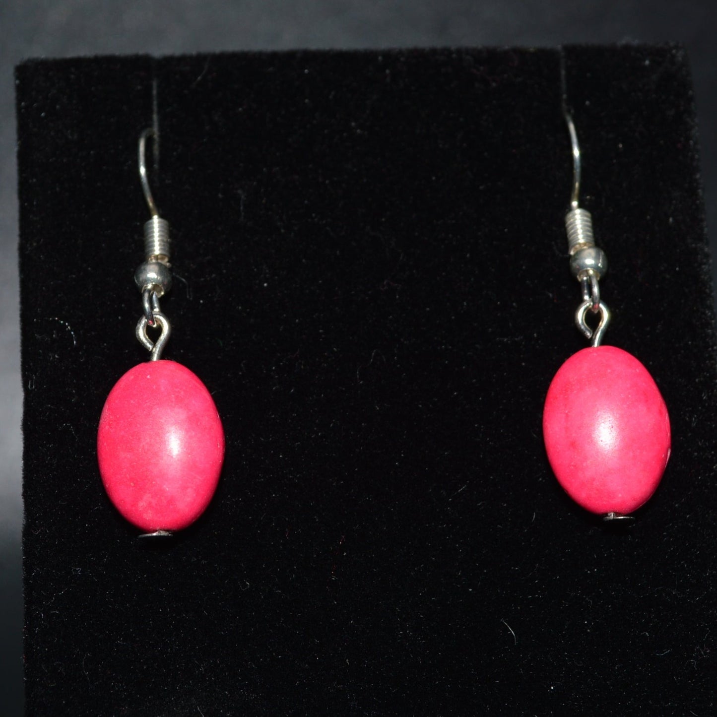 Resin Oval Earrings (Pink)