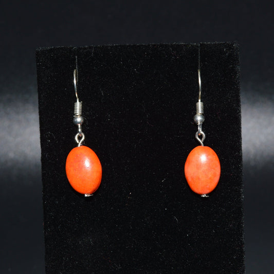 Resin Oval Earrings (Orange)
