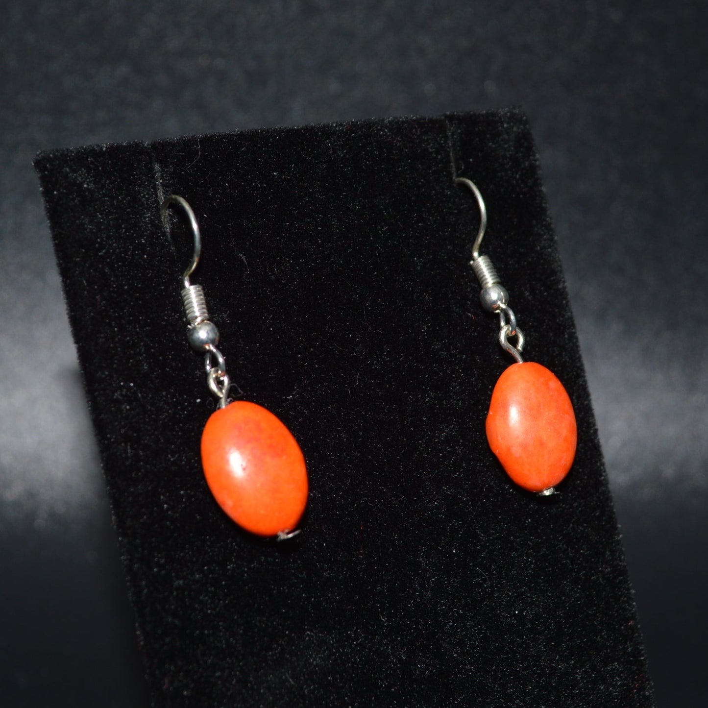 Resin Oval Earrings (Orange)