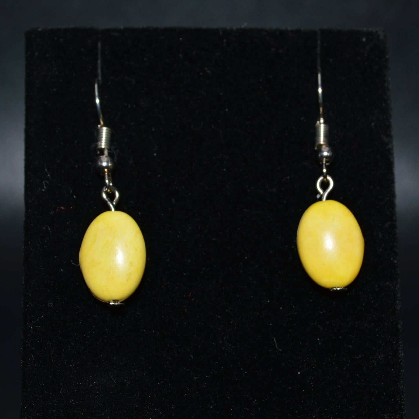 Resin Oval Earrings (Yellow)