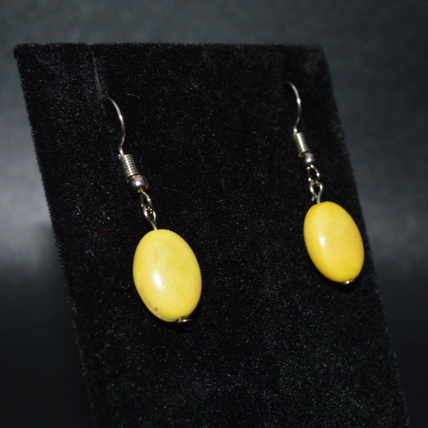 Resin Oval Earrings (Yellow)
