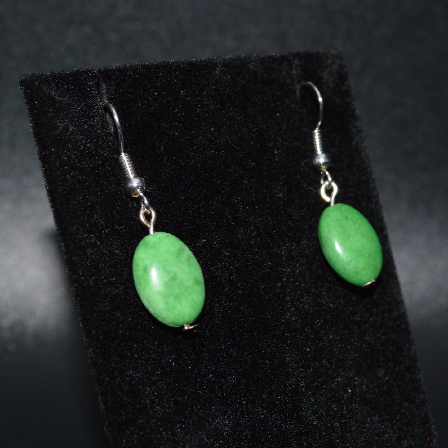 Resin Oval Earrings (Green)