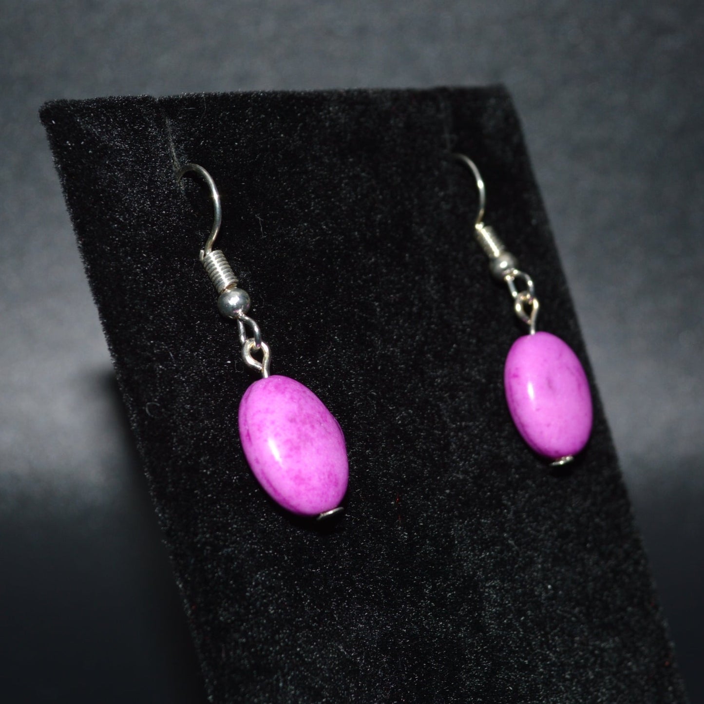 Resin Oval Earrings (Violet)