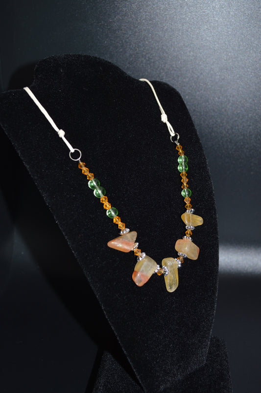 Brown Stone Chip Necklace
