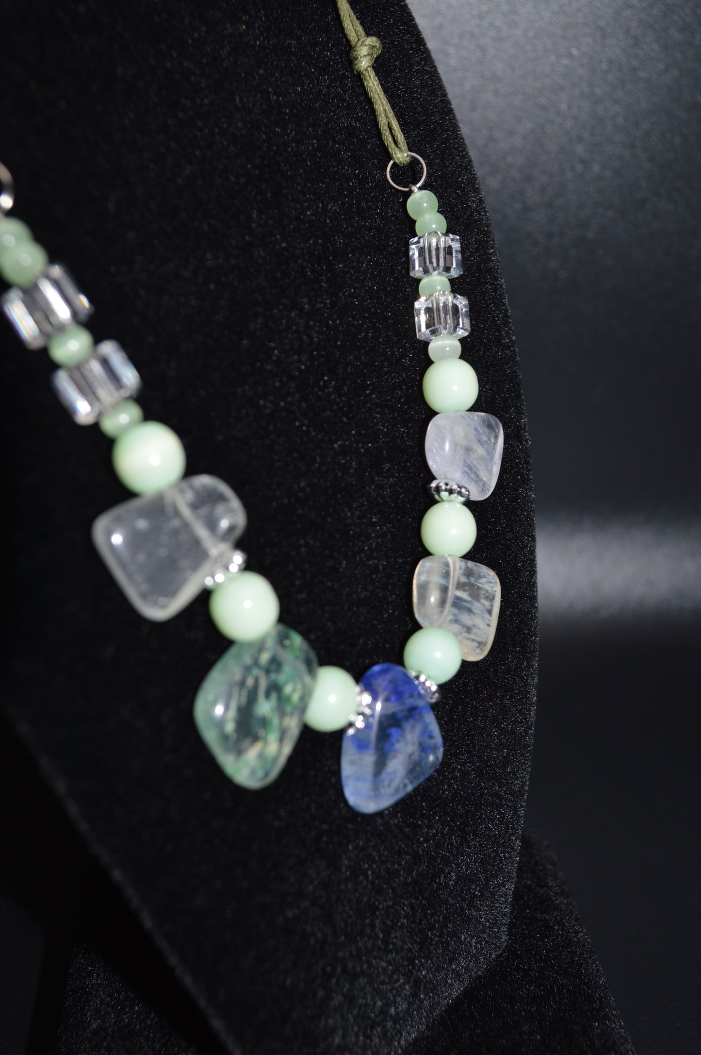 Blue and Green Stone Chip Necklace