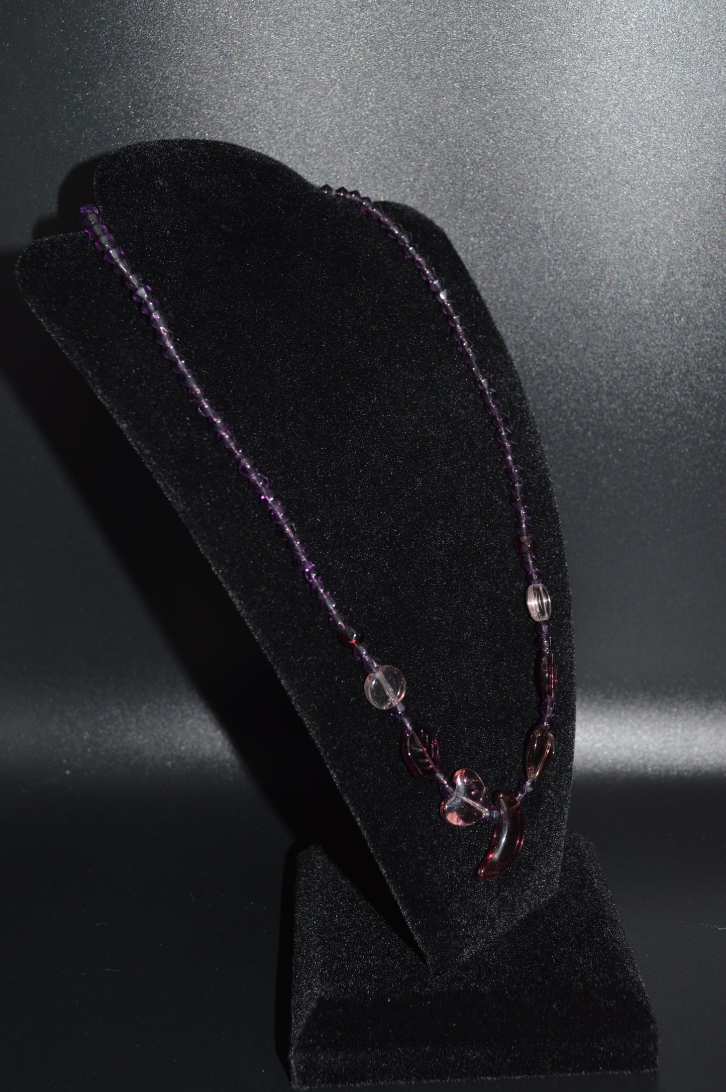 Purple Glass Necklace With Moon