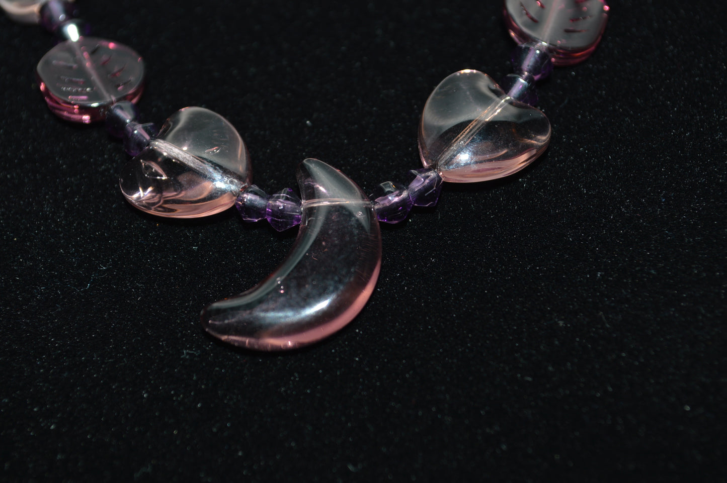 Purple Glass Necklace With Moon